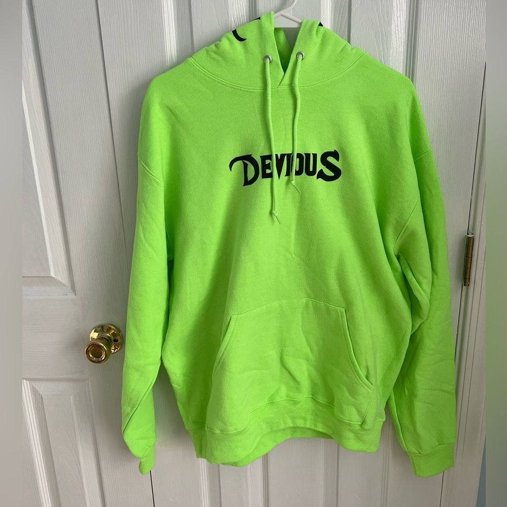 DIY Devious Mens‎ Medium Green Cotton Polyester Long Sleeve Hoodie